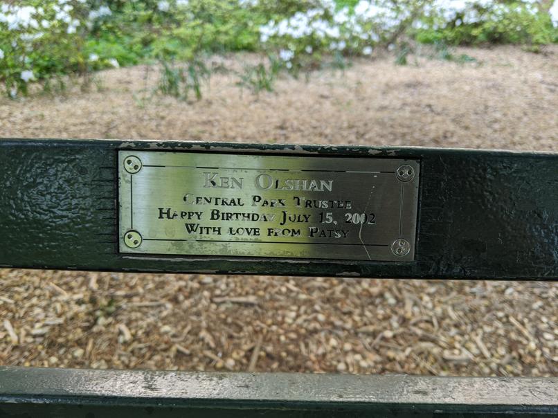 I saw this bench in Central Park