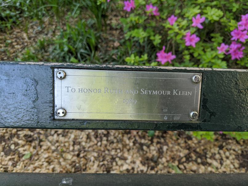 I saw this bench in Central Park