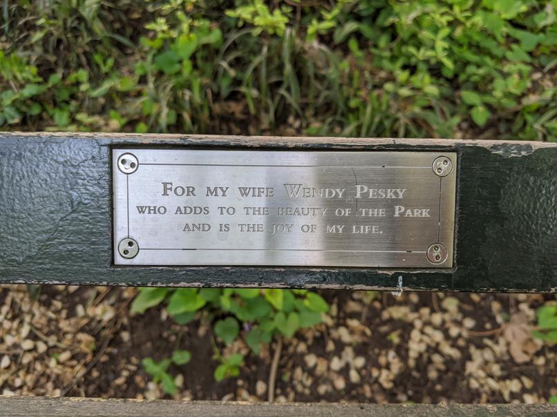 I saw this bench in Central Park