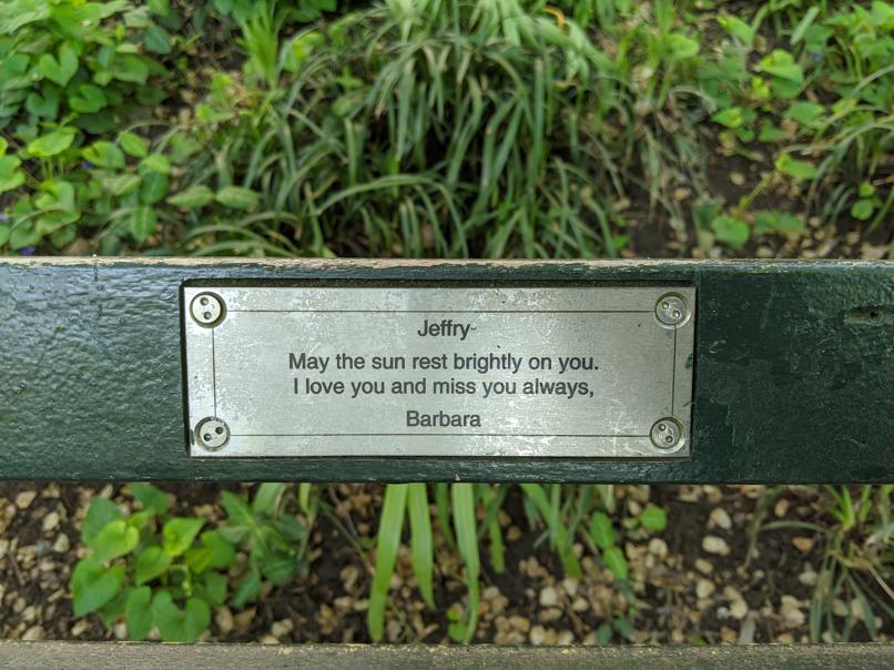 I saw this bench in Central Park