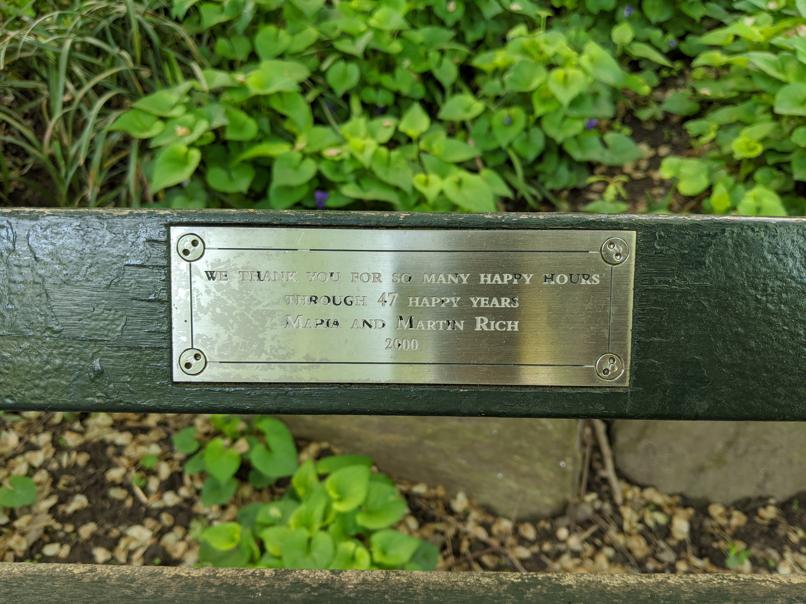 I saw this bench in Central Park