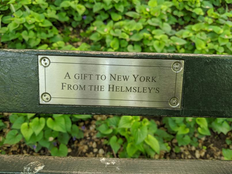 I saw this bench in Central Park