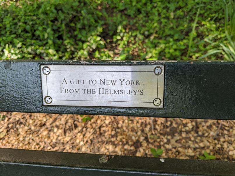 I saw this bench in Central Park