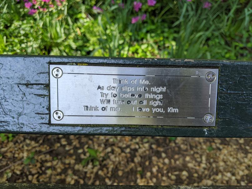 I saw this bench in Central Park