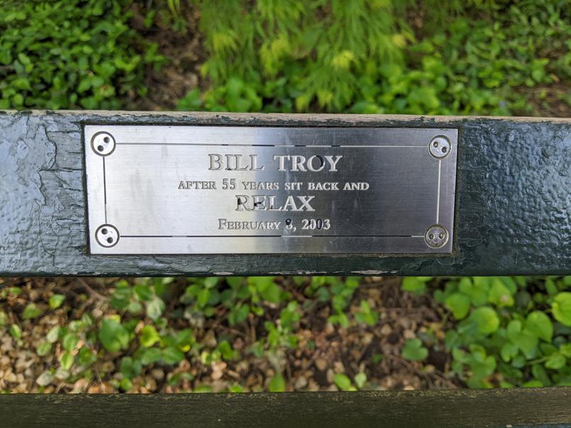 I saw this bench in Central Park