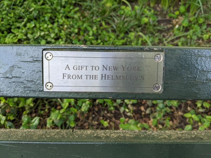 I saw this bench in Central Park