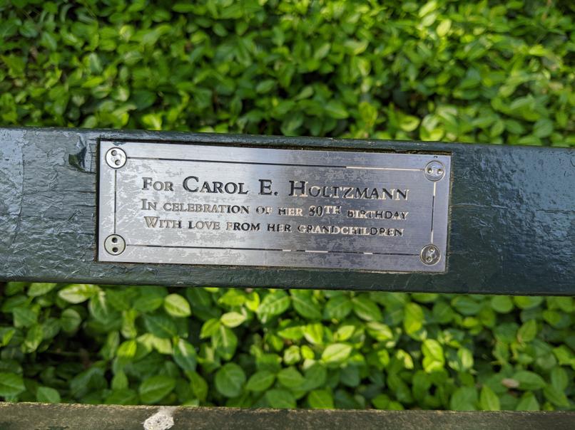 I saw this bench in Central Park