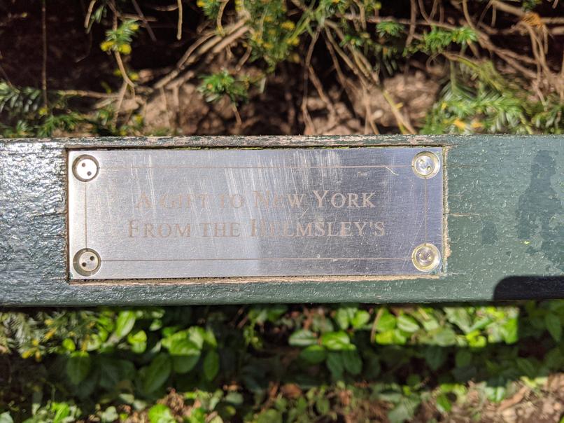 I saw this bench in Central Park