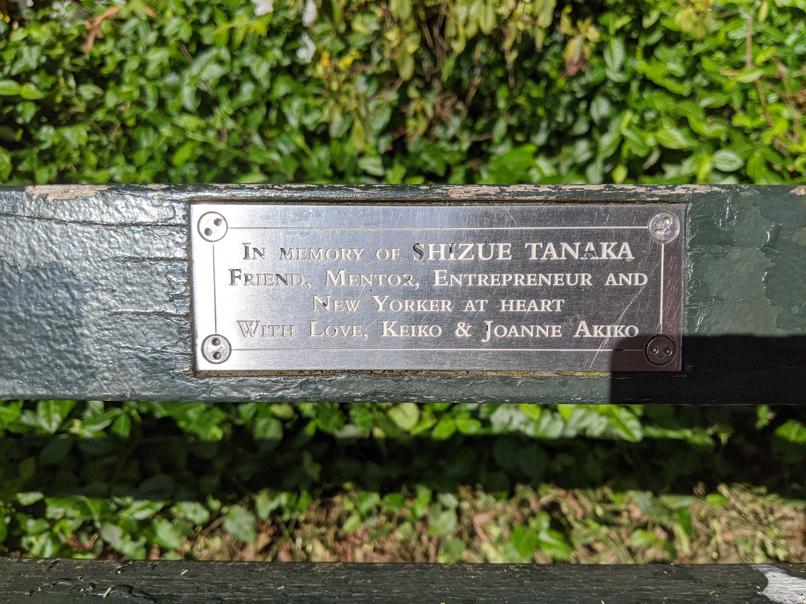 I saw this bench in Central Park