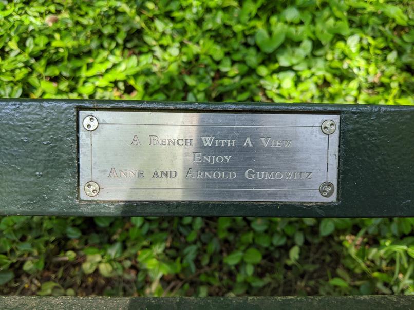 I saw this bench in Central Park