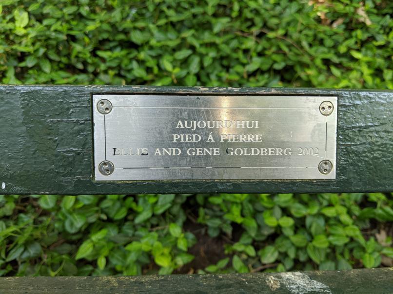 I saw this bench in Central Park