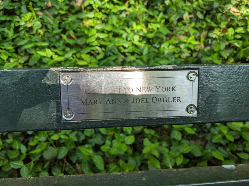 I saw this bench in Central Park