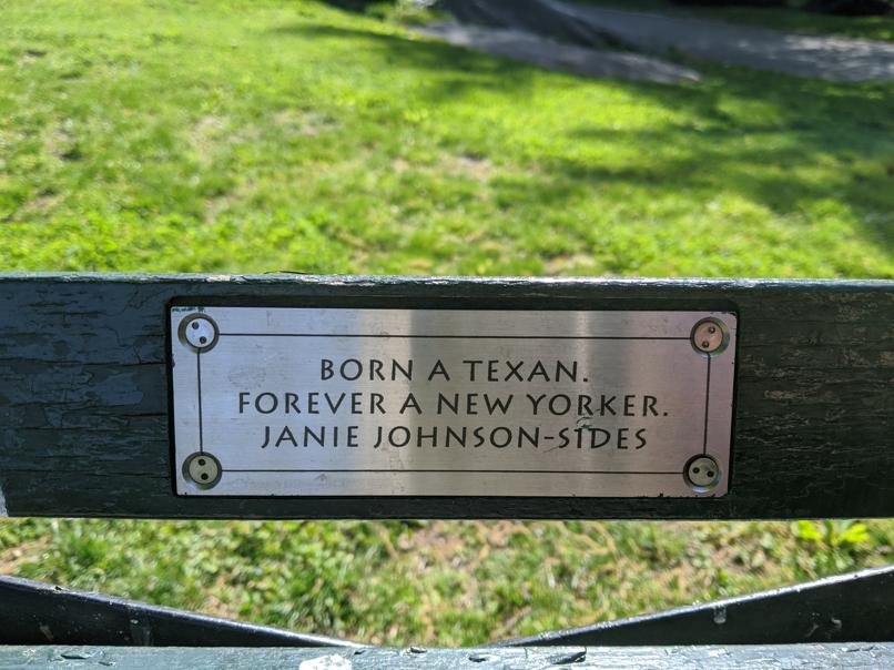 I saw this bench in Central Park