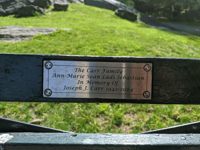 I saw this bench in Central Park