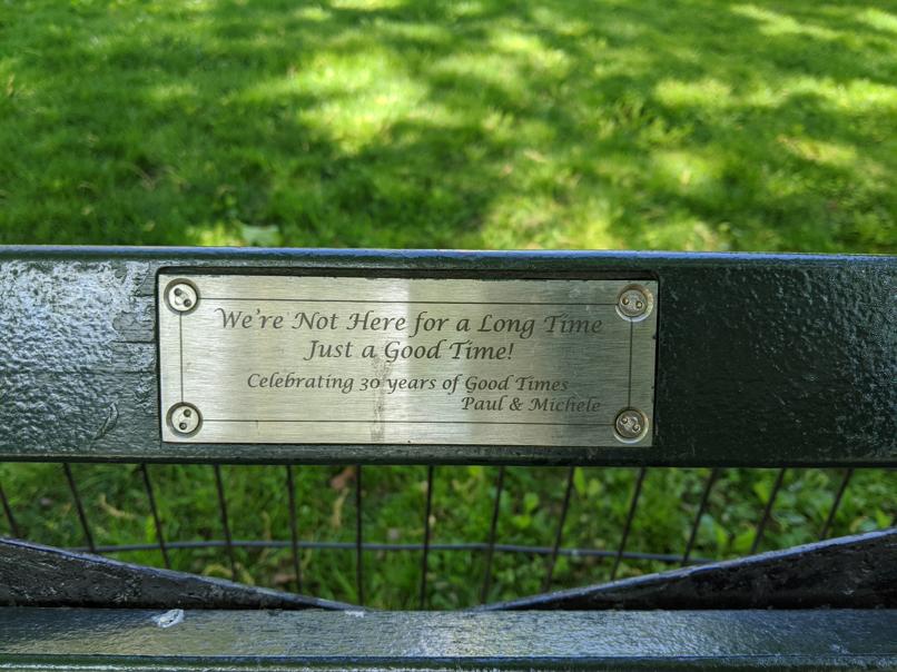 I saw this bench in Central Park