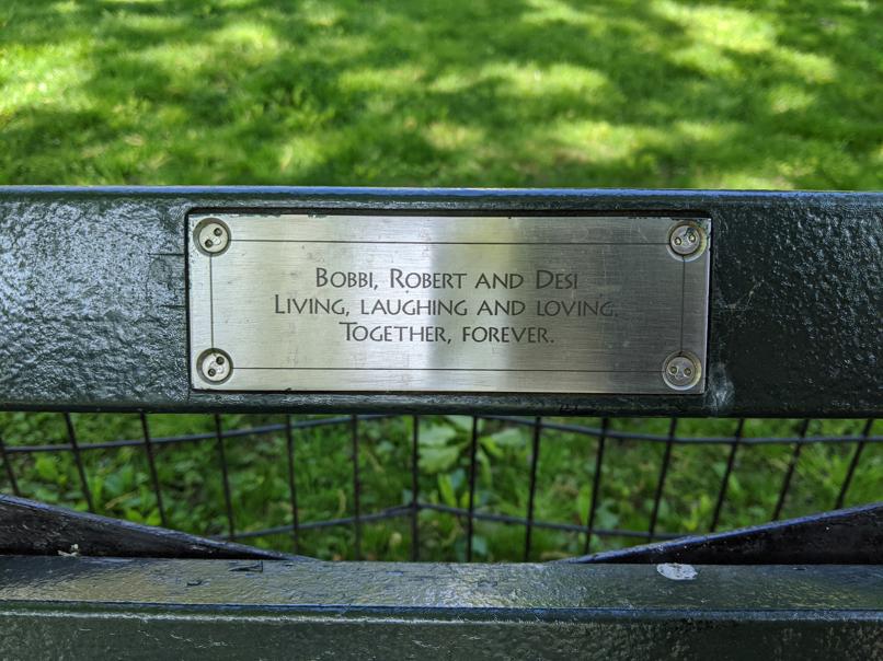 I saw this bench in Central Park