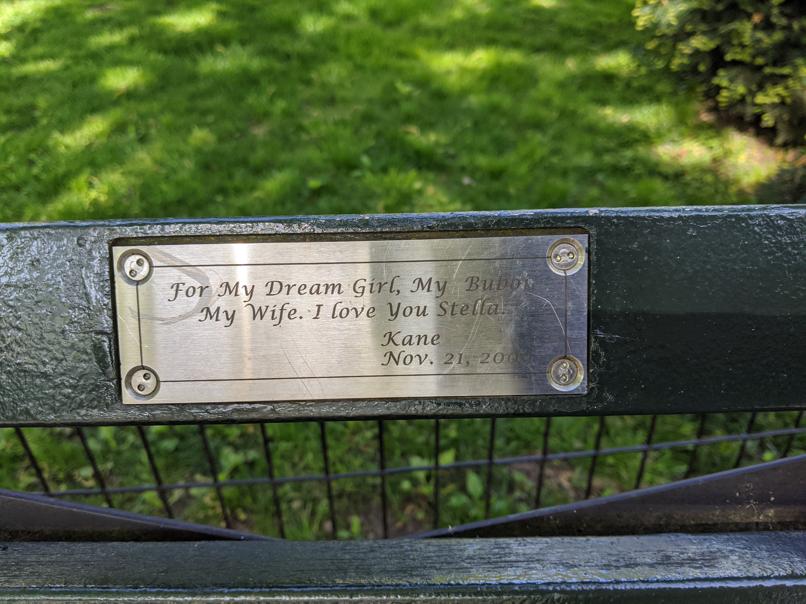 I saw this bench in Central Park