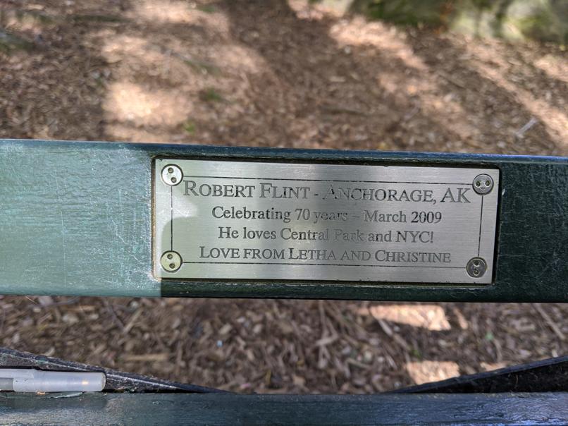 I saw this bench in Central Park