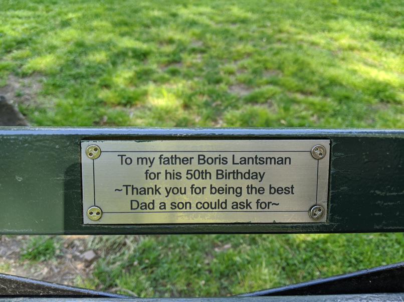 I saw this bench in Central Park