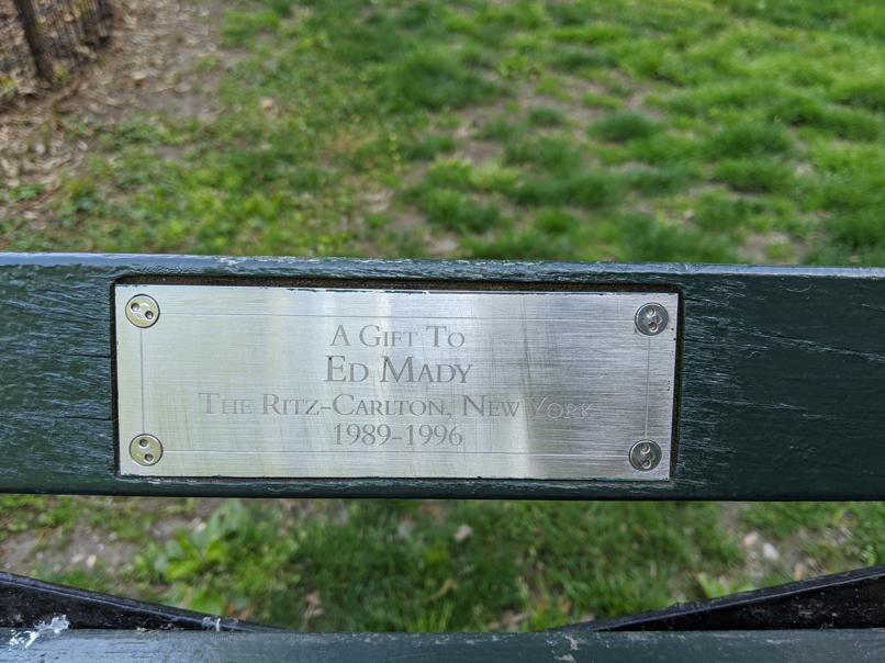 I saw this bench in Central Park