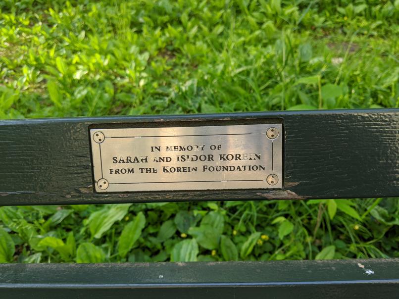 I saw this bench in Central Park