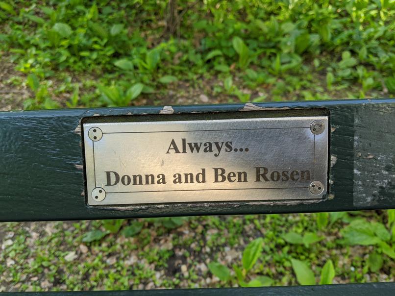 I saw this bench in Central Park