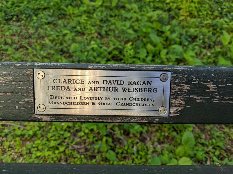 I saw this bench in Central Park