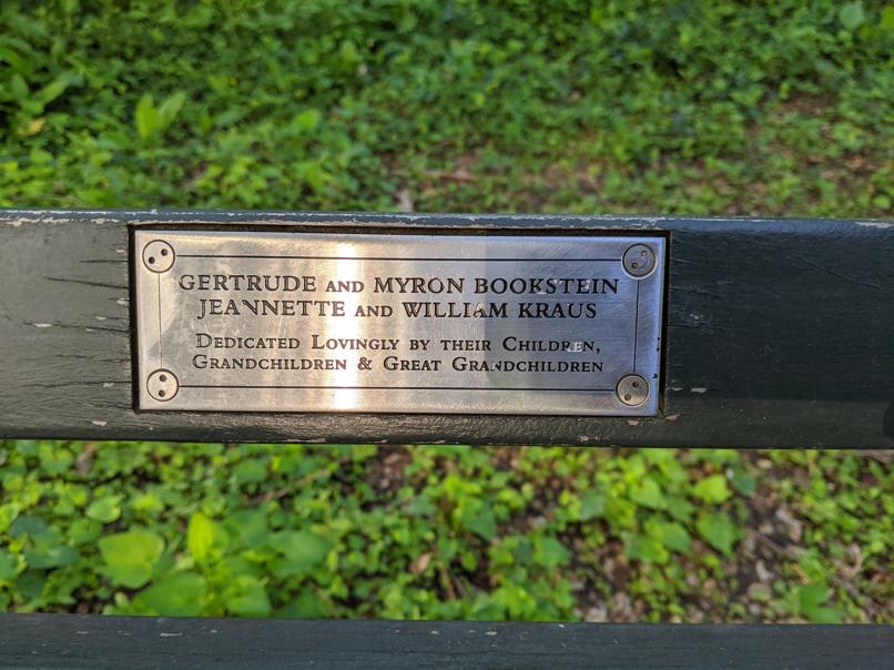 I saw this bench in Central Park