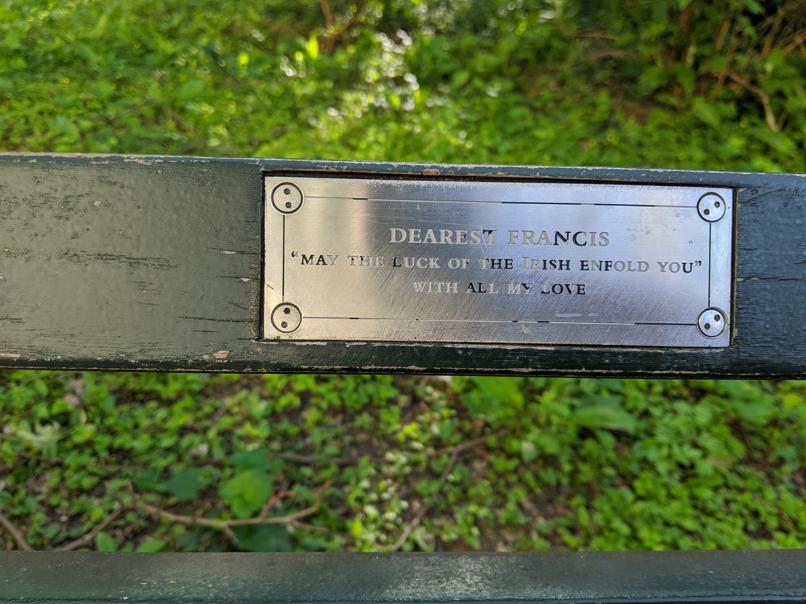 I saw this bench in Central Park