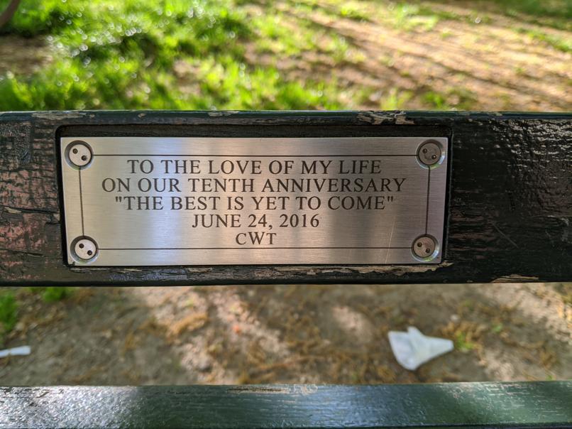 I saw this bench in Central Park