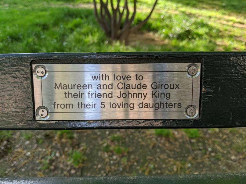 I saw this bench in Central Park