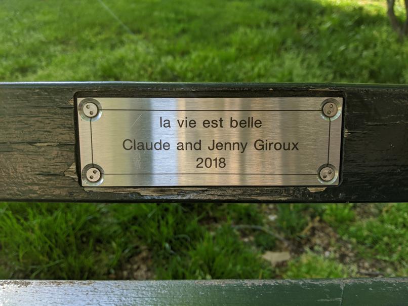 I saw this bench in Central Park