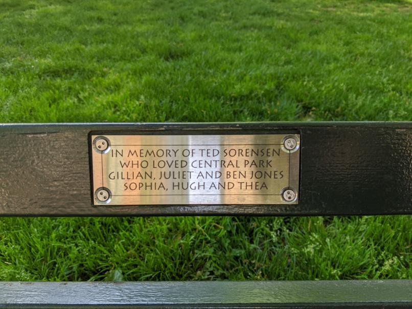 I saw this bench in Central Park