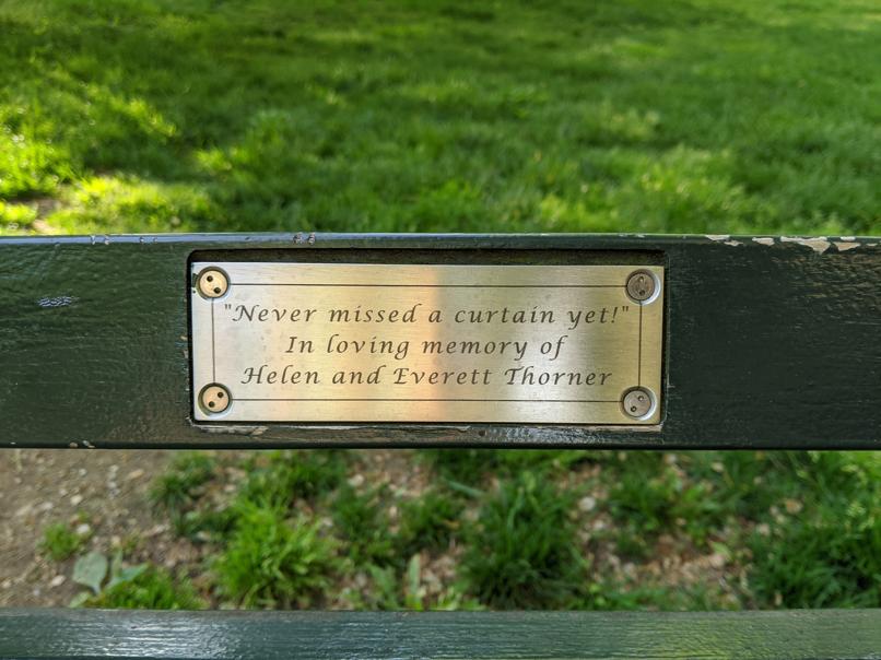 I saw this bench in Central Park