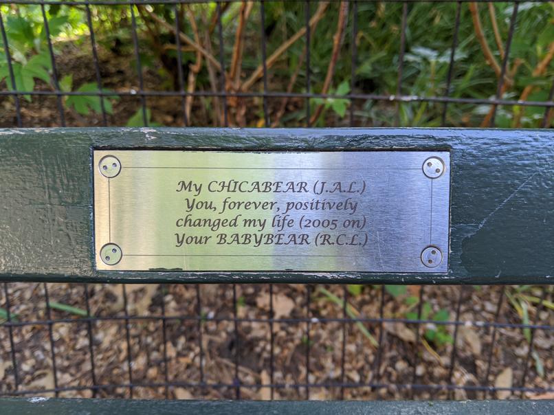 I saw this bench in Central Park