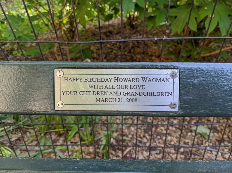 I saw this bench in Central Park