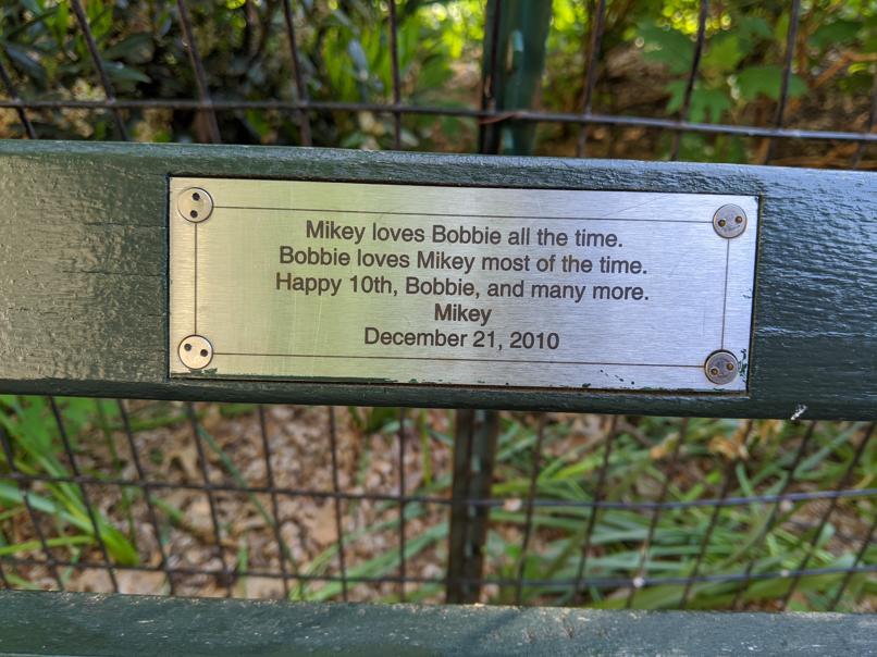 I saw this bench in Central Park