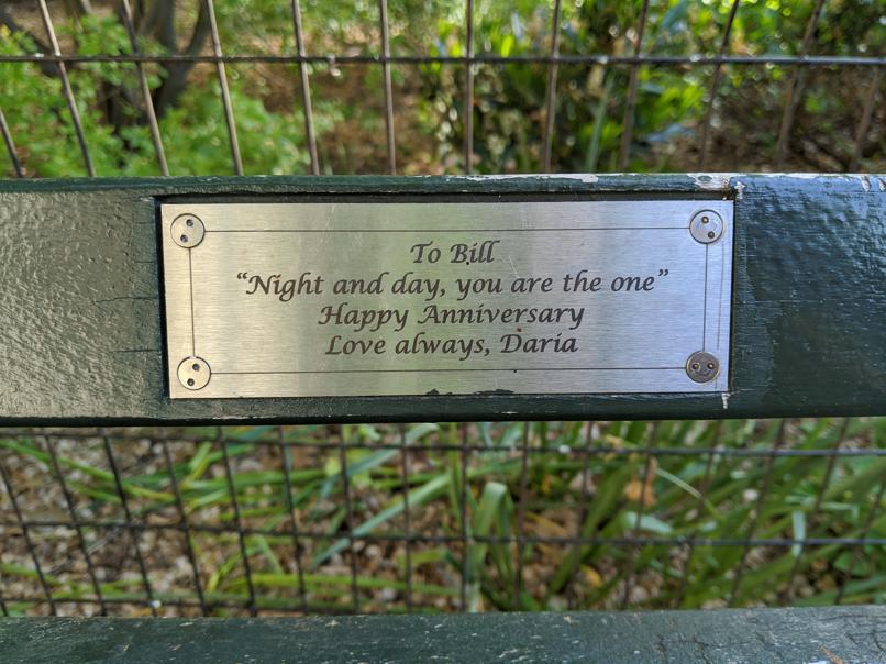 I saw this bench in Central Park