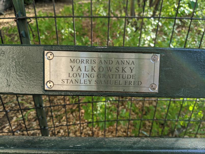 I saw this bench in Central Park