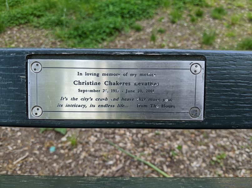 I saw this bench in Central Park