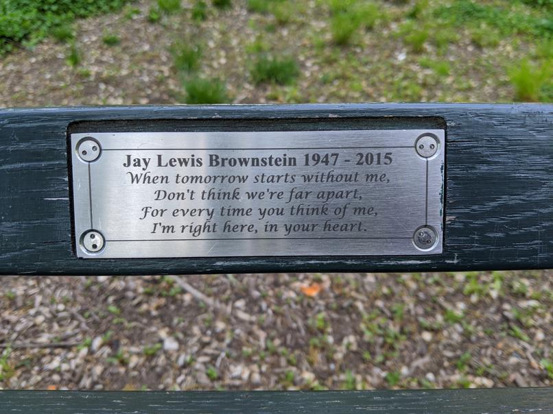 I saw this bench in Central Park