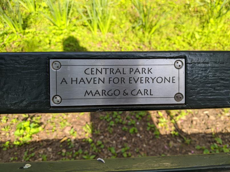 I saw this bench in Central Park