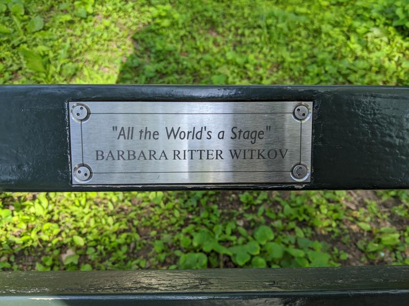 I saw this bench in Central Park