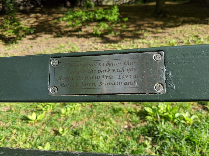 I saw this bench in Central Park