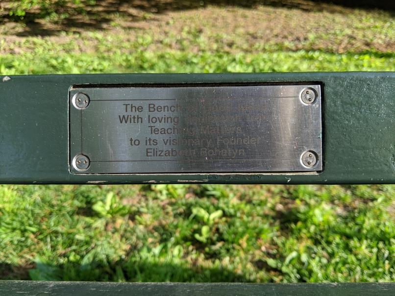 I saw this bench in Central Park