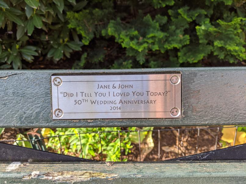 I saw this bench in Central Park