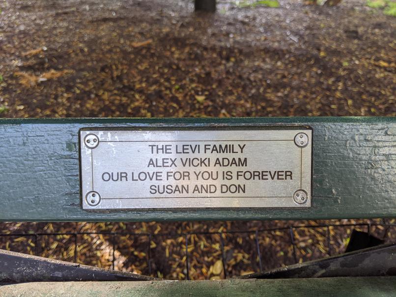 I saw this bench in Central Park