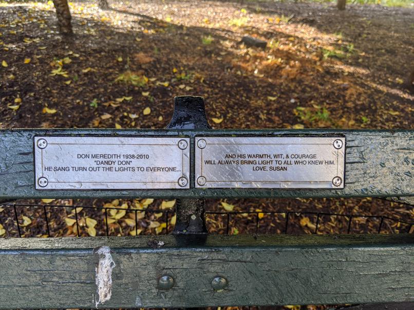 I saw this bench in Central Park