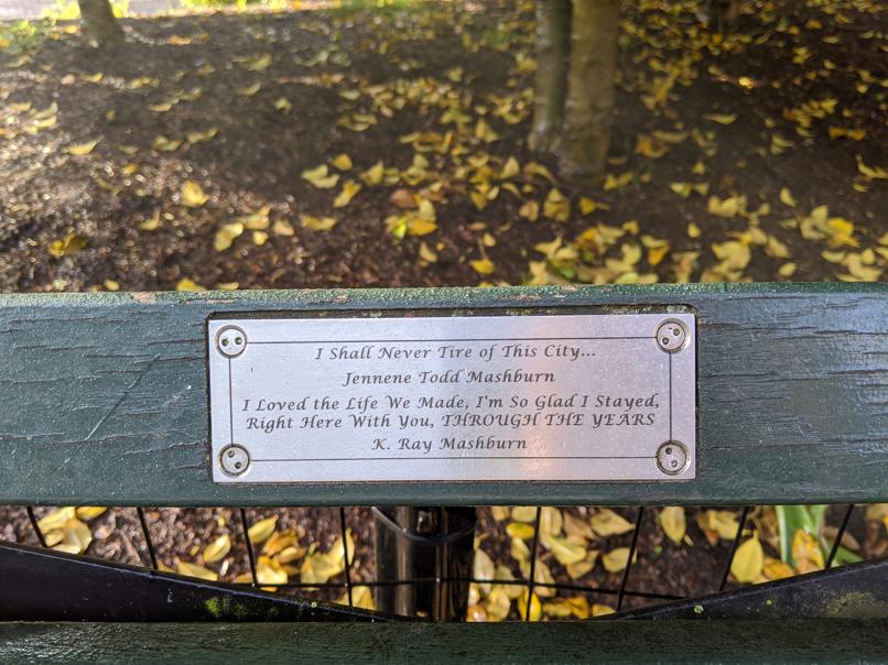 I saw this bench in Central Park