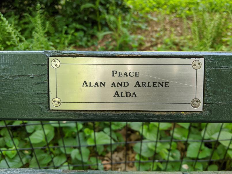 I saw this bench in Central Park